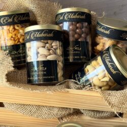 An Elegant Glass Jar Brimming with our delicious Nuts & Snacks